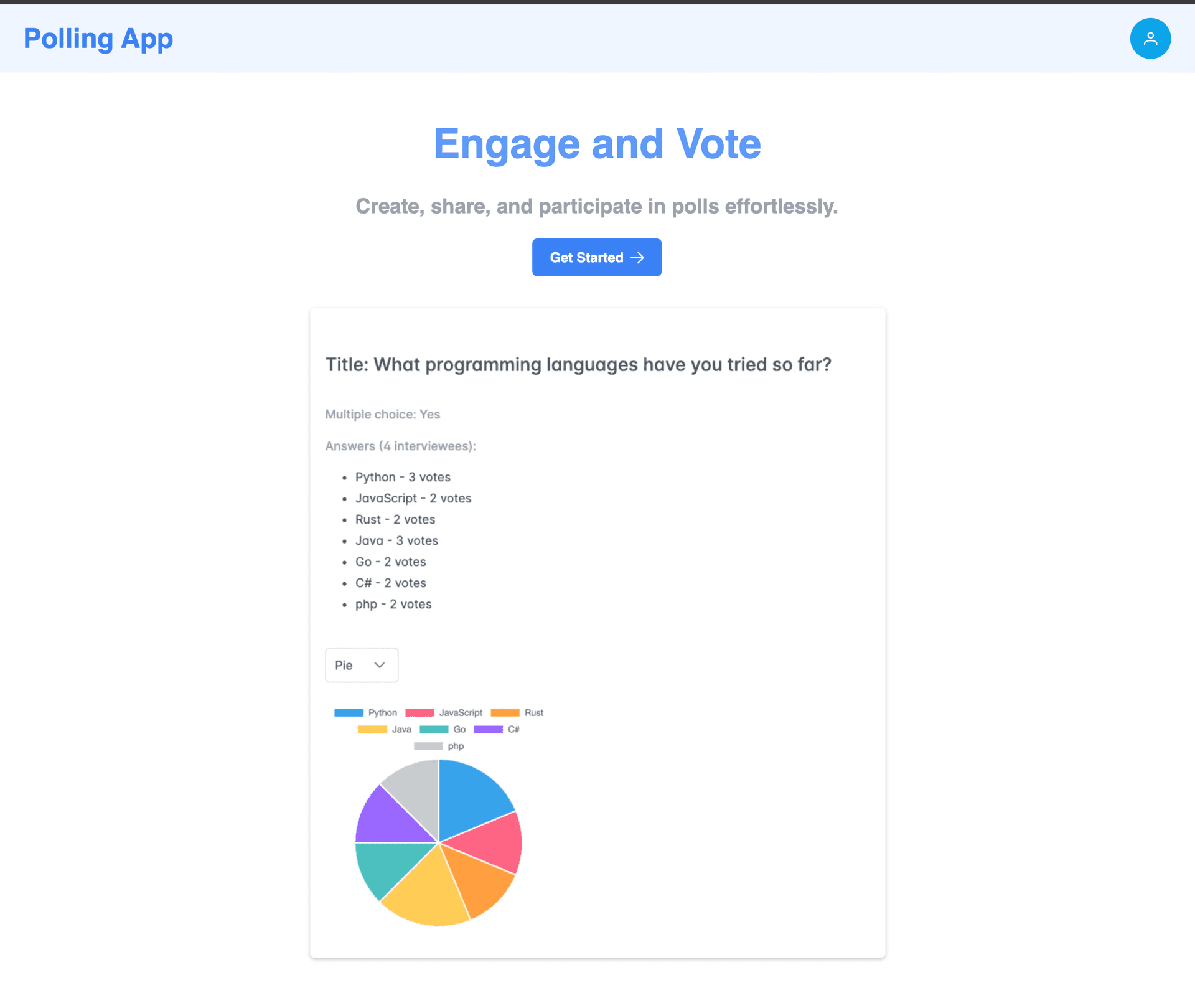 Polling App screenshot